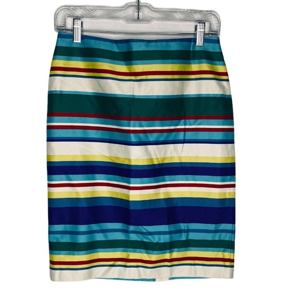 Talbots Dresses & Skirts - Talbots Skirt Women 2 Petites Striped Pencil Rainbow Summer Spring Color Lined